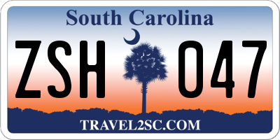 SC license plate ZSH047