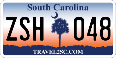 SC license plate ZSH048