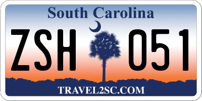SC license plate ZSH051