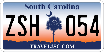 SC license plate ZSH054