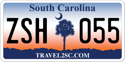 SC license plate ZSH055