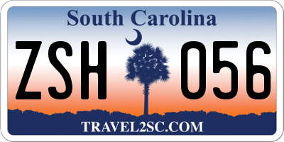 SC license plate ZSH056