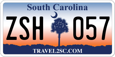 SC license plate ZSH057