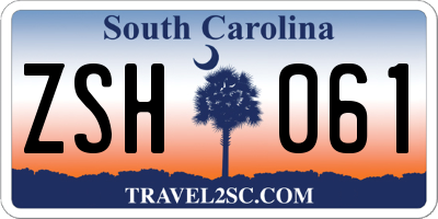 SC license plate ZSH061