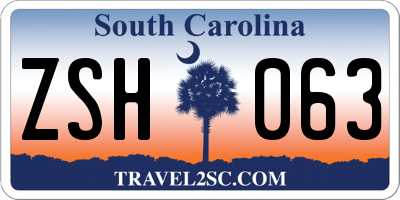 SC license plate ZSH063