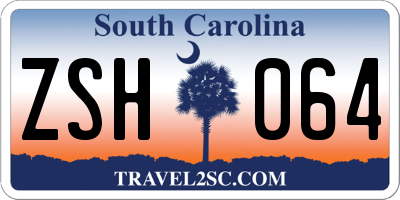 SC license plate ZSH064