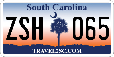 SC license plate ZSH065
