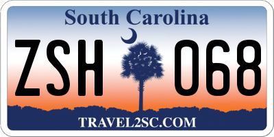 SC license plate ZSH068