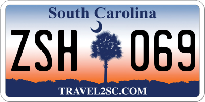 SC license plate ZSH069