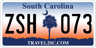 SC license plate ZSH073