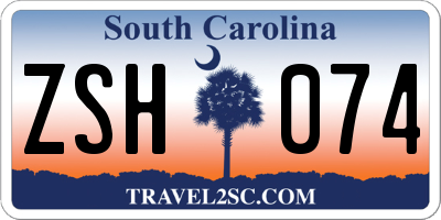 SC license plate ZSH074