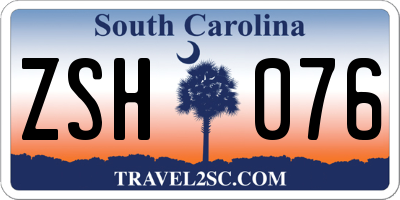 SC license plate ZSH076