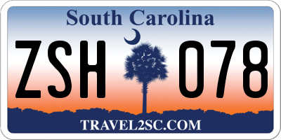 SC license plate ZSH078