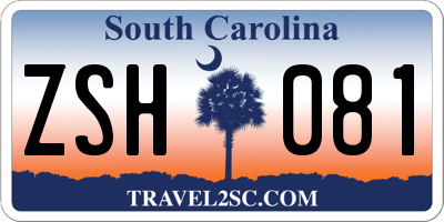 SC license plate ZSH081