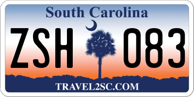 SC license plate ZSH083