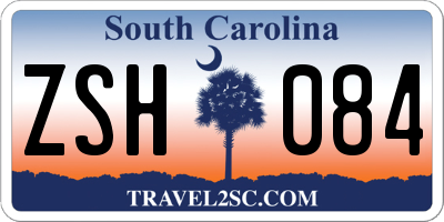SC license plate ZSH084