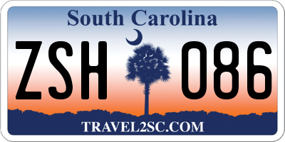 SC license plate ZSH086