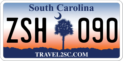 SC license plate ZSH090