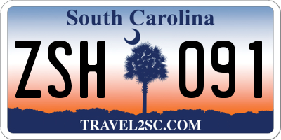 SC license plate ZSH091