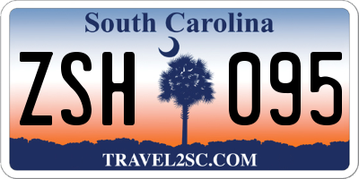 SC license plate ZSH095