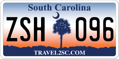 SC license plate ZSH096