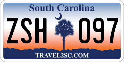SC license plate ZSH097