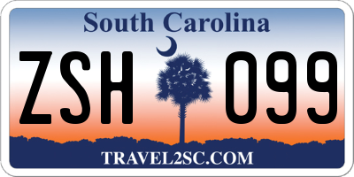 SC license plate ZSH099
