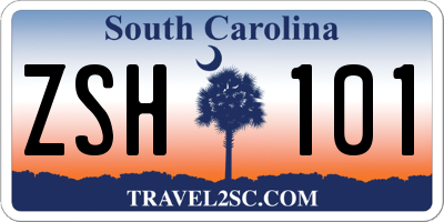SC license plate ZSH101