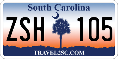 SC license plate ZSH105