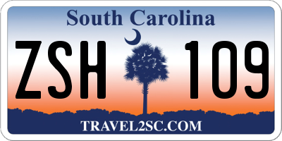 SC license plate ZSH109