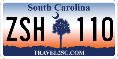 SC license plate ZSH110