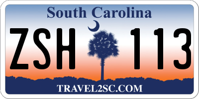 SC license plate ZSH113