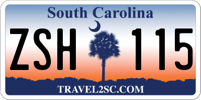 SC license plate ZSH115