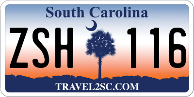 SC license plate ZSH116