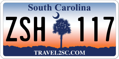 SC license plate ZSH117