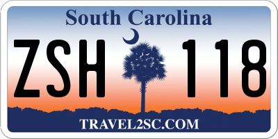 SC license plate ZSH118