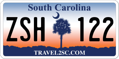 SC license plate ZSH122