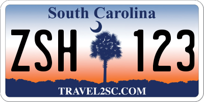SC license plate ZSH123