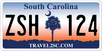 SC license plate ZSH124