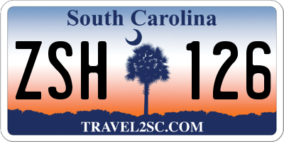 SC license plate ZSH126