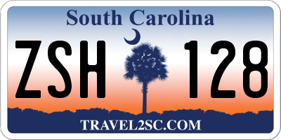 SC license plate ZSH128