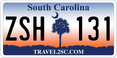 SC license plate ZSH131