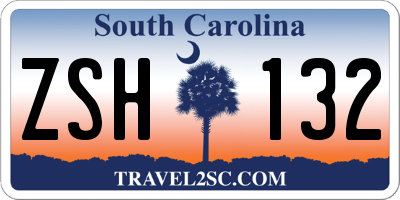 SC license plate ZSH132