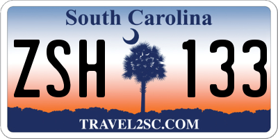 SC license plate ZSH133