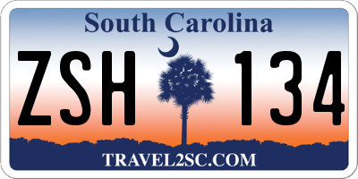 SC license plate ZSH134