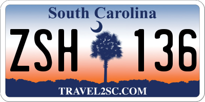SC license plate ZSH136