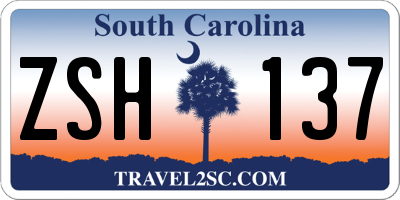 SC license plate ZSH137