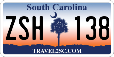 SC license plate ZSH138