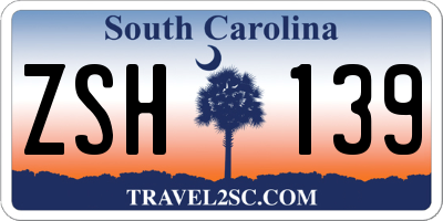 SC license plate ZSH139