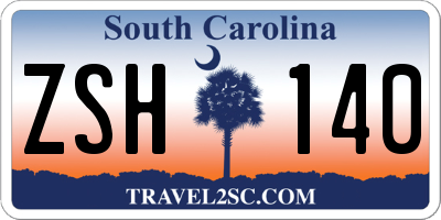 SC license plate ZSH140